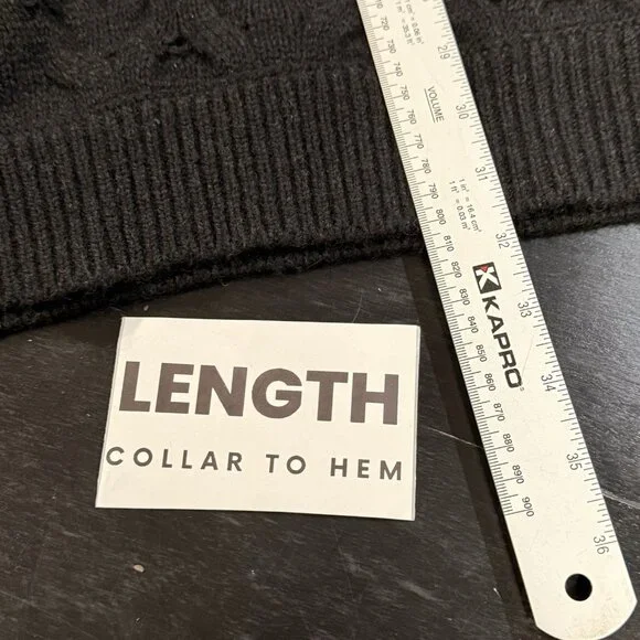 Vince Black Cable-Knit V-Neck Sweater Vest - Picture 7 of 7